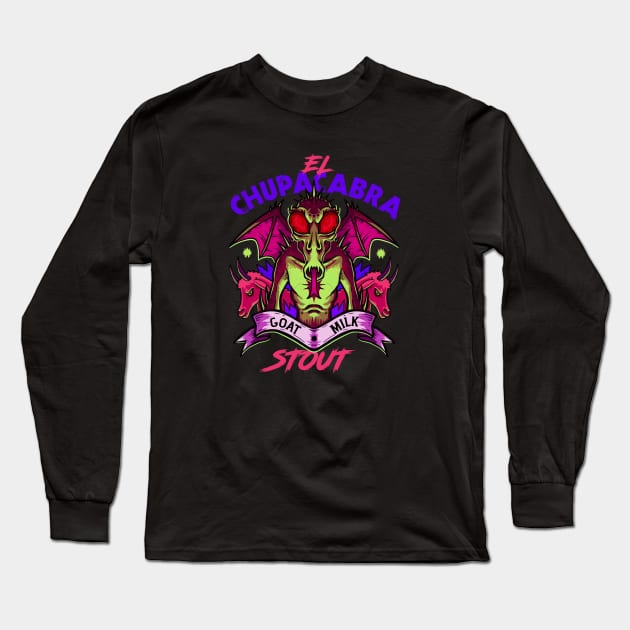 El Chupacabra Goat Milk Stout Long Sleeve T-Shirt by JonathanDodd_Draws